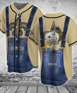 New Orleans Saints Snoopy Baseball Jersey Shirt