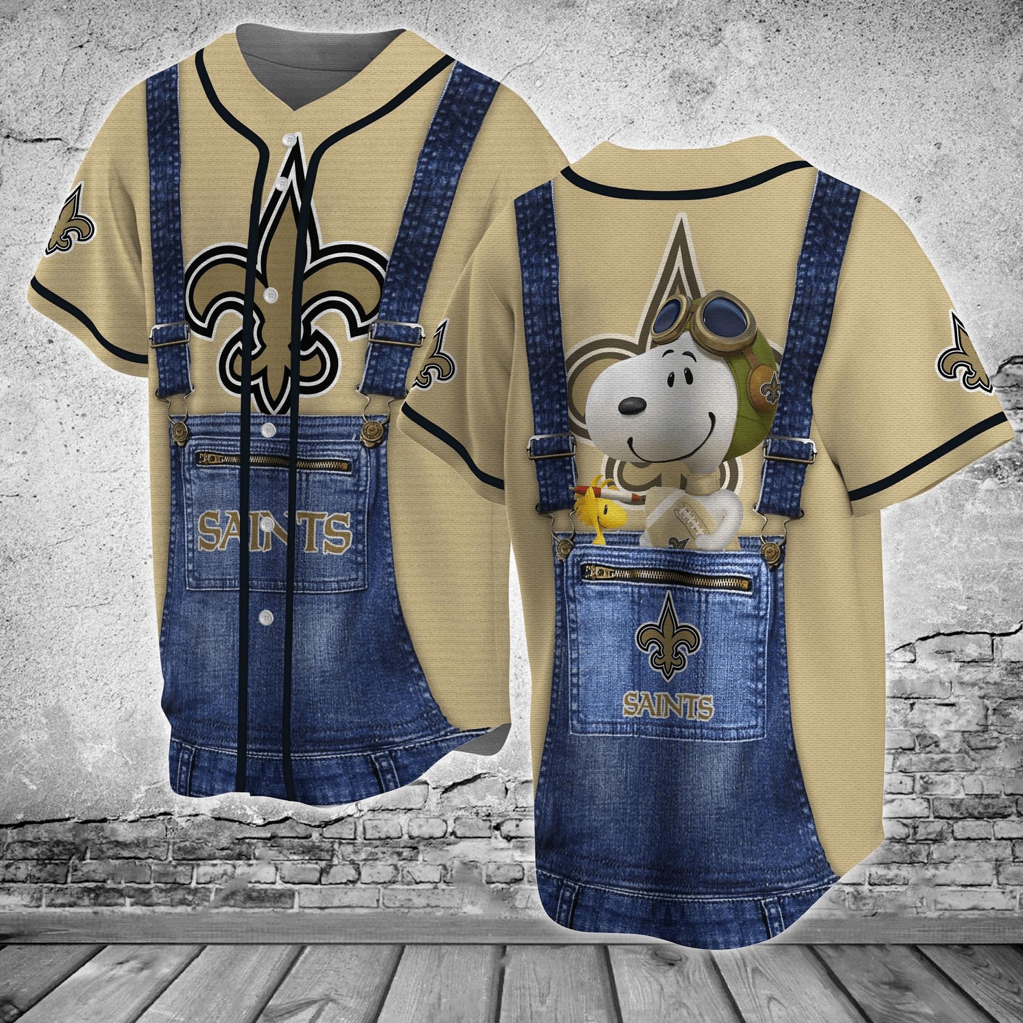 New Orleans Saints Snoopy Baseball Jersey Shirt