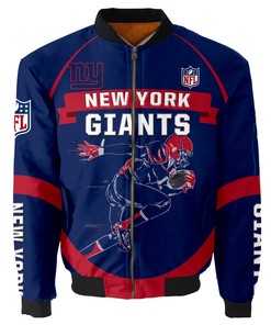 New York Giants Bomber Jacket Graphic Player Running