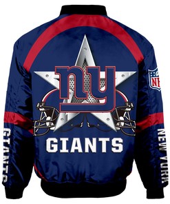New York Giants Bomber Jacket Graphic Player Running