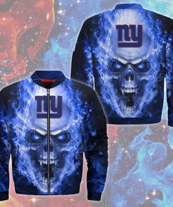 New York Giants Jacket Mens Skull Graphic