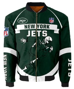 New York Jets Bomber Jacket Graphic Player Running
