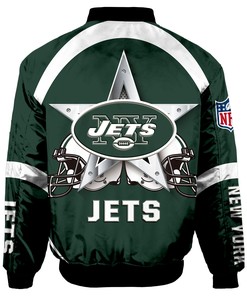 New York Jets Bomber Jacket Graphic Player Running
