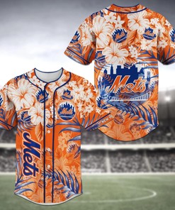 New York Mets MLB Baseball Jersey Shirt Flower