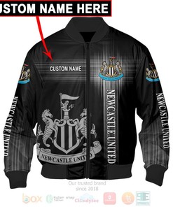 Newcastle United FC Custom Name Black Bomber Jacket