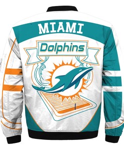 Newest Design 2019 NFL Bomber Jacket Custom Miami Dolphins Jacket