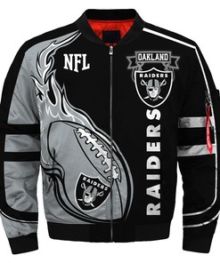 Newest Design 2019 NFL Bomber Jacket Custom Oakland Raiders Jacket Cheap