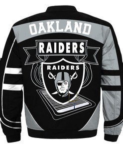 Newest Design 2019 NFL Bomber Jacket Custom Oakland Raiders Jacket Cheap