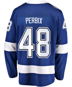Nick Perbix 48 Tampa Bay Lightning Stanley Cup 2023 Playoffs Patch Home Breakaway Men Jersey - Blue