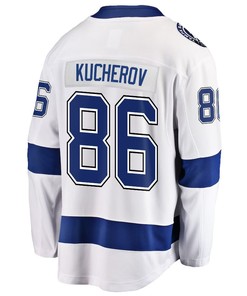 Nikita Kucherov 86 Tampa Bay Lightning Stanley Cup 2023 Playoffs Patch Away Breakaway Men Jersey - White