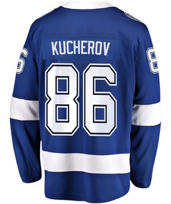 Nikita Kucherov 86 Tampa Bay Lightning Stanley Cup 2023 Playoffs Patch Home Breakaway Men Jersey - Blue