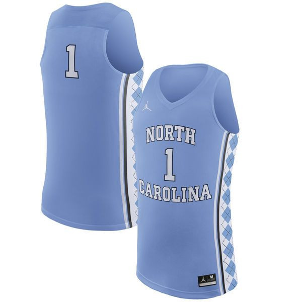 North Carolina Tar Heels #1 Light Blue Basketball Jersey