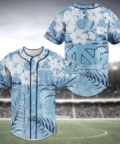 North Carolina Tar Heels NCAA Baseball Jersey Shirt Flower