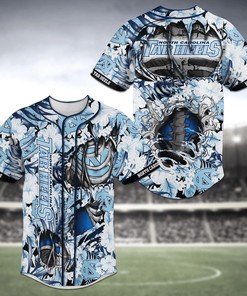 North Carolina Tar Heels NCAA Baseball Jersey Shirt Skeleton