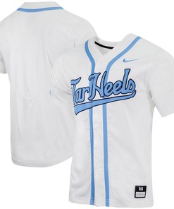 North Carolina Tar Heels Replica Full-button Baseball Jersey - White Ncaa