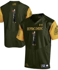 Notre Dame Fighting Irish #1 Olive Green Printing Player Portrait Football Jersey