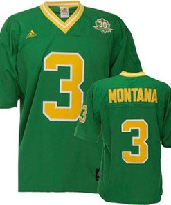 Notre Dame Fighting Irish #3 Joe Montana Green Football Jersey