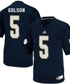 Notre Dame Fighting Irish #5 Everett Golson Blue Football Jersey