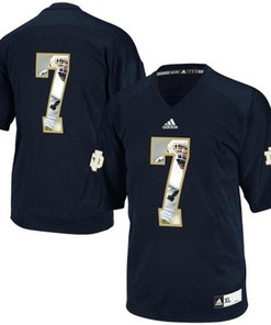 Notre Dame Fighting Irish #7 Navy Printing Player Portrait Football Jersey