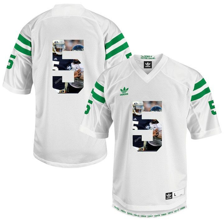Notre Dame Fighting Irish Everett Golson White Printing Player Portrait Football Jersey