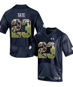 Notre Dame Fighting Irish Golden Tate Navy Printing Player Portrait Football Jersey