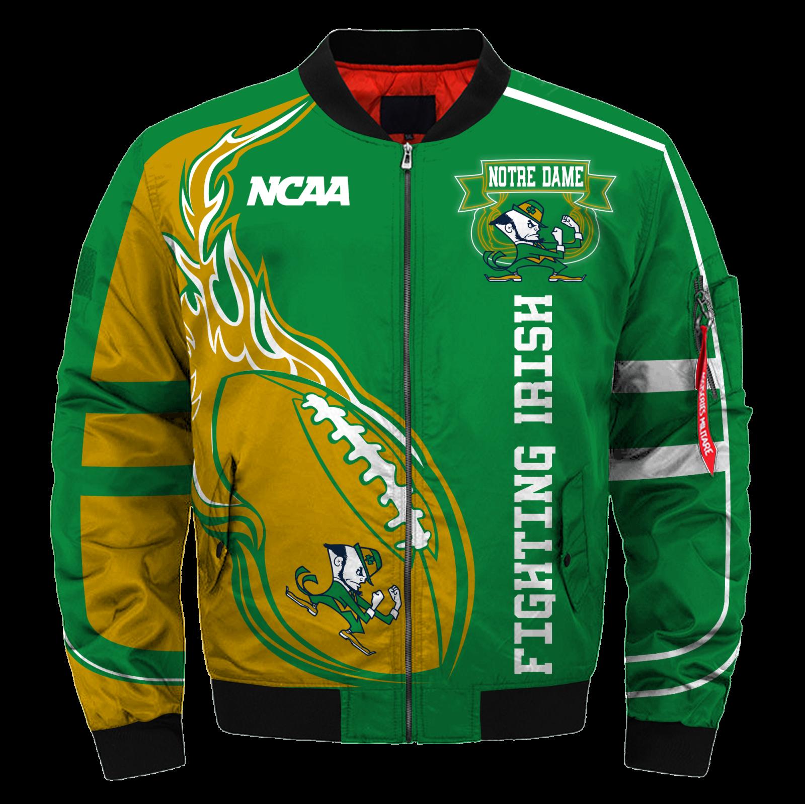 Notre Dame Fighting Irish Jacket 3D Printed Fire Ball