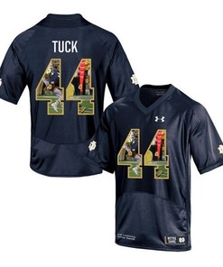 Notre Dame Fighting Irish Justin Tuck Navy Printing Player Portrait Football Jersey