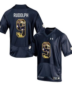 Notre Dame Fighting Irish Kyle Rudolph Navy Printing Player Portrait Football Jersey