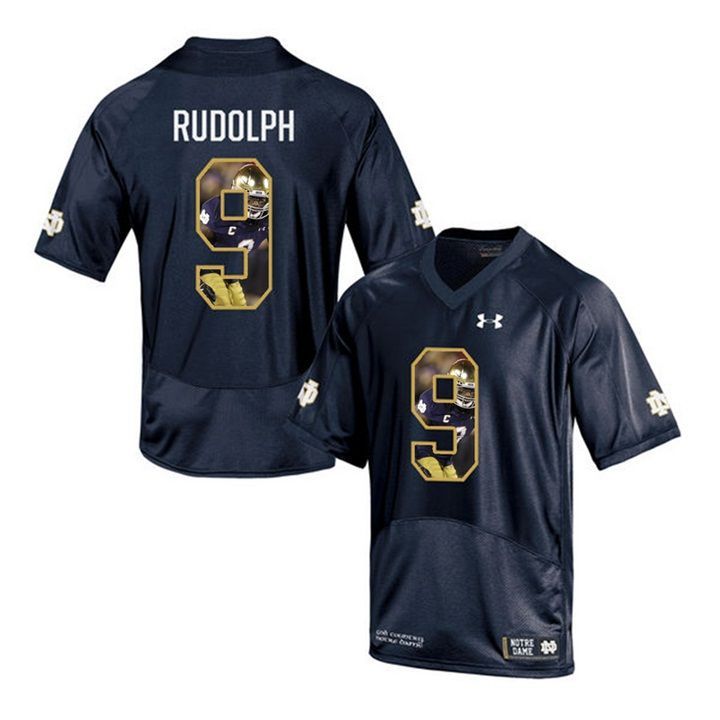 Notre Dame Fighting Irish Kyle Rudolph Navy Printing Player Portrait Football Jersey