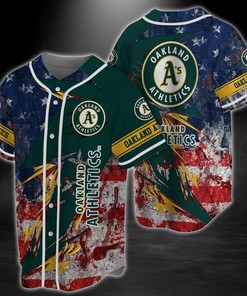 Oakland Athletics MLB Baseball Jersey Shirt US Flag