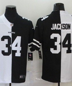Oakland Raiders Bo Jackson #34 Nfl 2020 Black And White Jersey