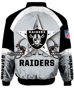 Oakland Raiders Bomber Jacket Graphic Player Running