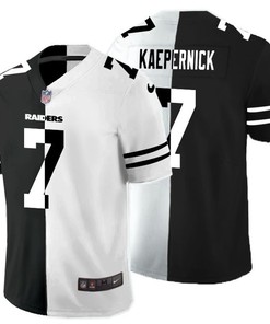 Oakland Raiders Colin Kaepernick #7 Nfl 2020 Black And White Jersey