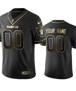 Oakland Raiders Custom Black Golden Brandedition Nfl 100 Year Anniversary Jersey