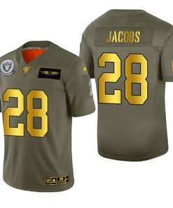 Oakland Raiders Josh Jacobs 2019 Salute To Service Nfl 100 Mens Jersey Metallic