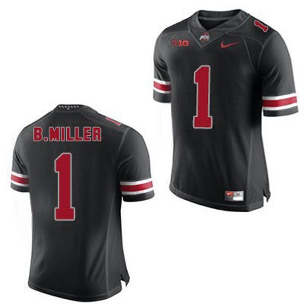 Ohio State Buckeyes #1 Braxton Miller Black Football Jersey