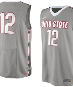 Ohio State Buckeyes #12 Gray Basketball Jersey