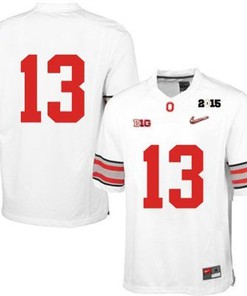Ohio State Buckeyes #13 White Diamond QuestFootball Jersey