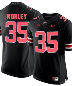 Ohio State Buckeyes Blackout Chris Worley Player Football Jersey