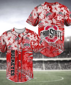 Ohio State Buckeyes NCAA Baseball Jersey Shirt Flower