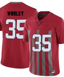 Ohio State Buckeyes Red Chris Worley College Football Elite Jersey