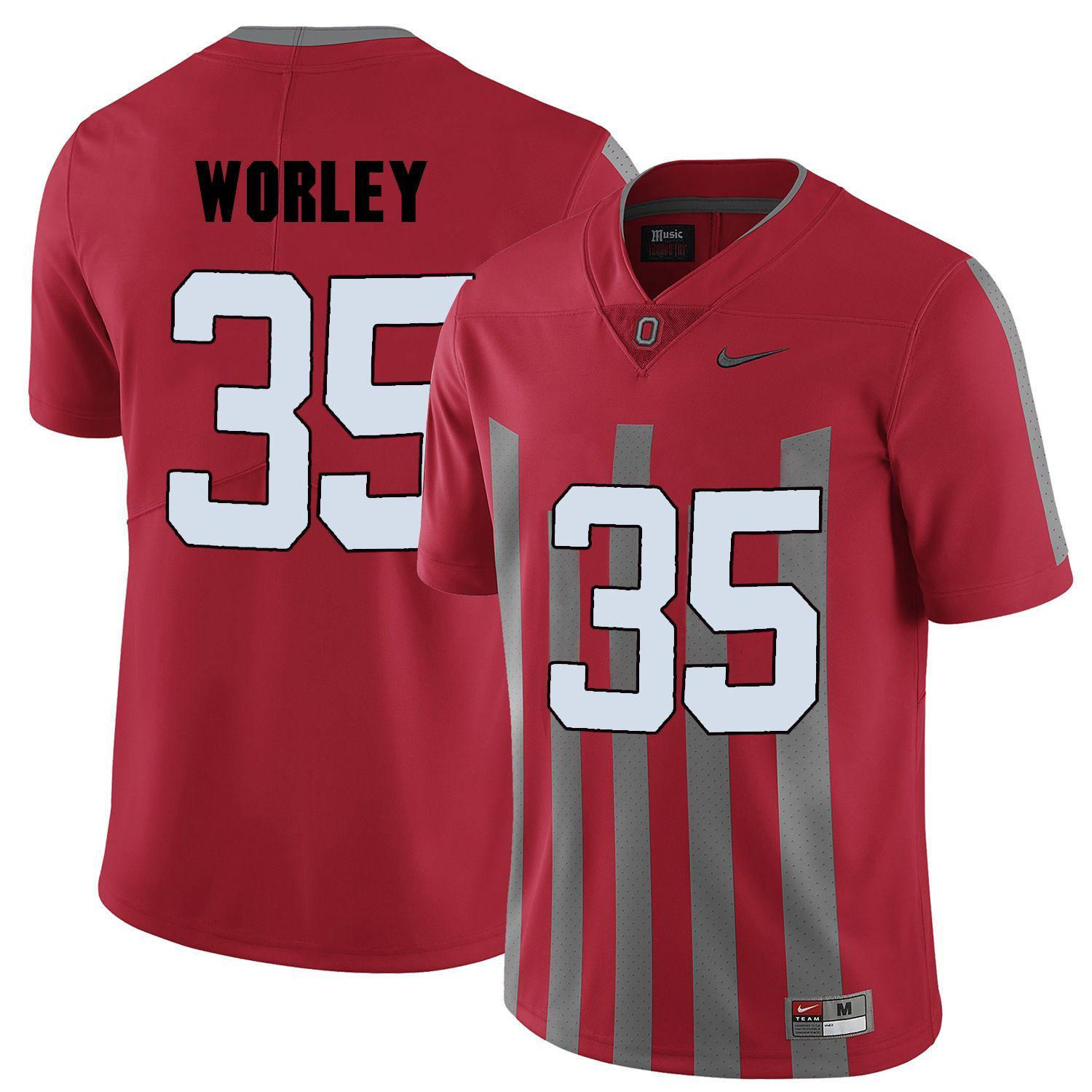 Ohio State Buckeyes Red Chris Worley College Football Elite Jersey