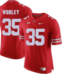 Ohio State Buckeyes Scarlet Chris Worley Player Football Jersey