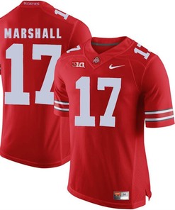 Ohio State Buckeyes Scarlet Jalin Marshall Player Football Jersey
