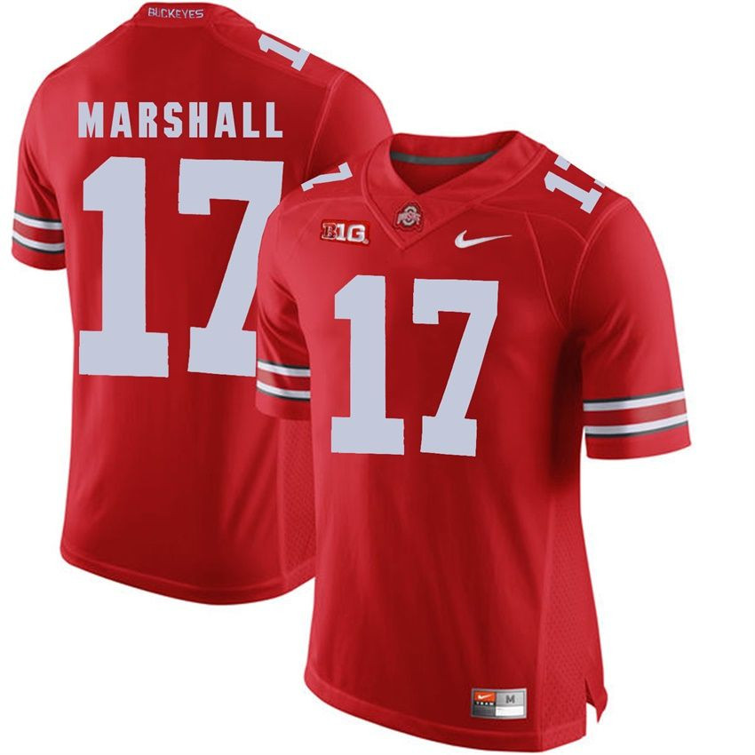 Ohio State Buckeyes Scarlet Jalin Marshall Player Football Jersey