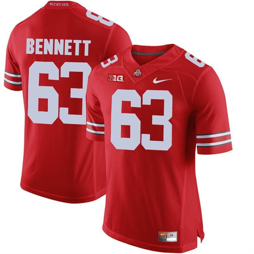 Ohio State Buckeyes Scarlet Michael Bennett Player Football Jersey