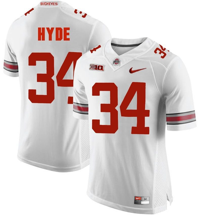 Ohio State Buckeyes White CameCarlos Hyde Player Football Jersey