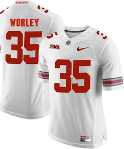 Ohio State Buckeyes White Chris Worley Player Football Jersey
