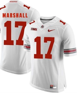 Ohio State Buckeyes White Jalin Marshall Player Football Jersey