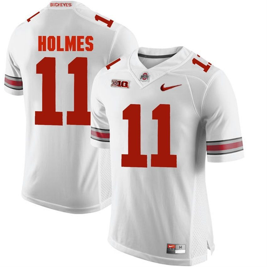 Ohio State Buckeyes White Jalyn Holmes Player Football Jersey